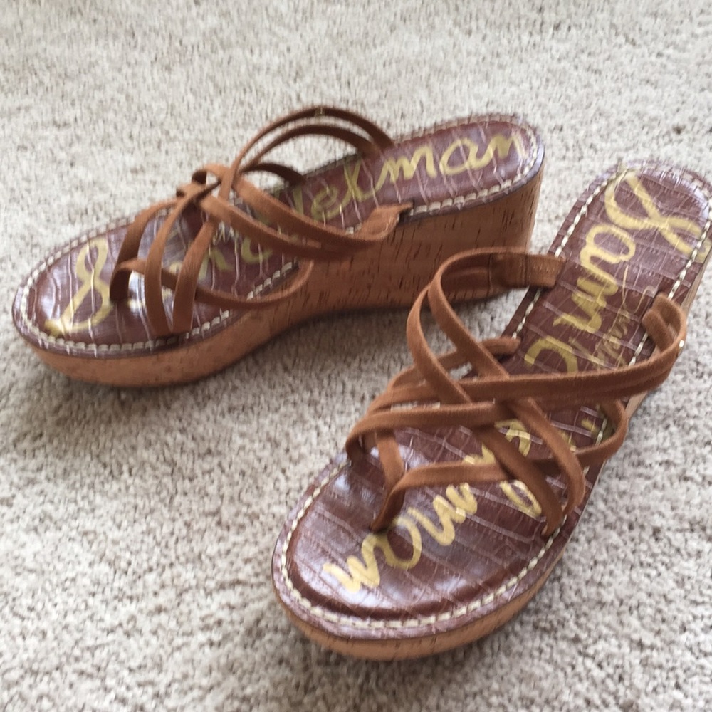 Sam Edelman cork wedge sandals